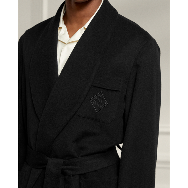 Shop Ralph Lauren Cashmere Robe In Black