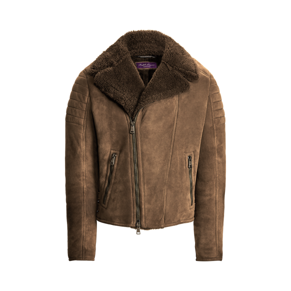 Veste moto Wexler en peau lainée