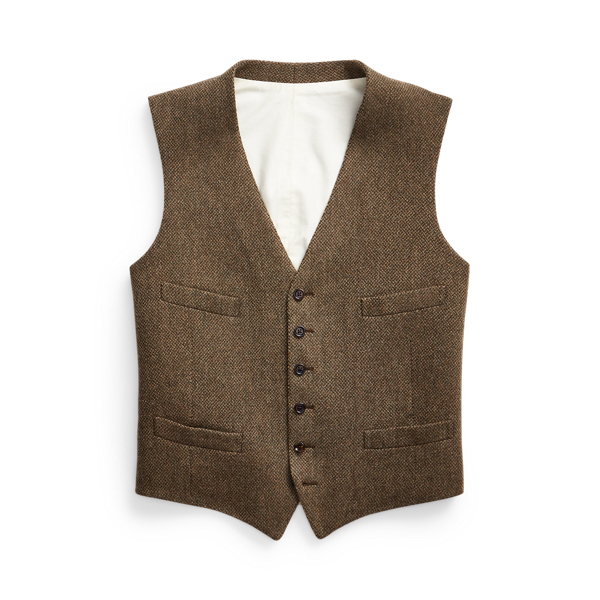 Tick-Weave Wool Waistcoat for Men | Ralph Lauren® UK