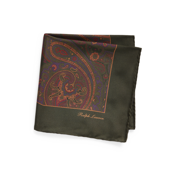 Pochette en soie à motif cachemire