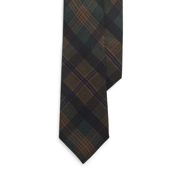 Cravate motif tartan cachemire et soie