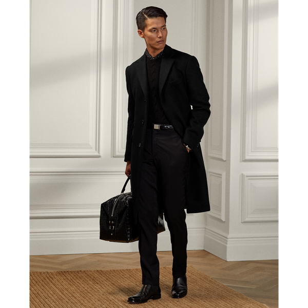 Shop Ralph Lauren Kent Double-faced Cashmere Topcoat In Black