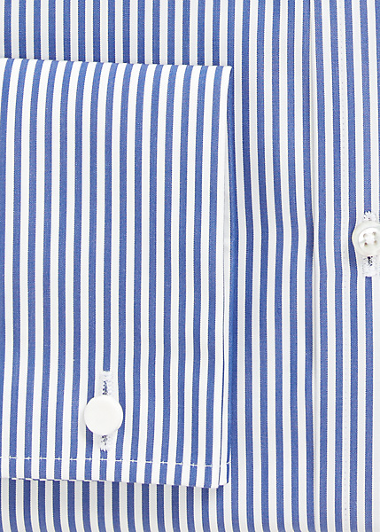 Shop Ralph Lauren Bengal-stripe French Cuff Shirt In Medium Blue And White