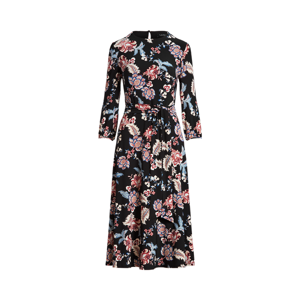 Robe fleurie à manches à effet blousant