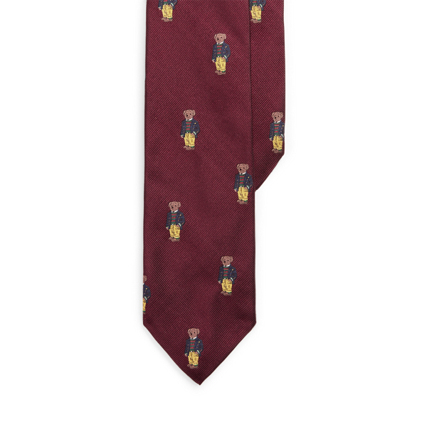 Cravate étroite Polo Bear en soie