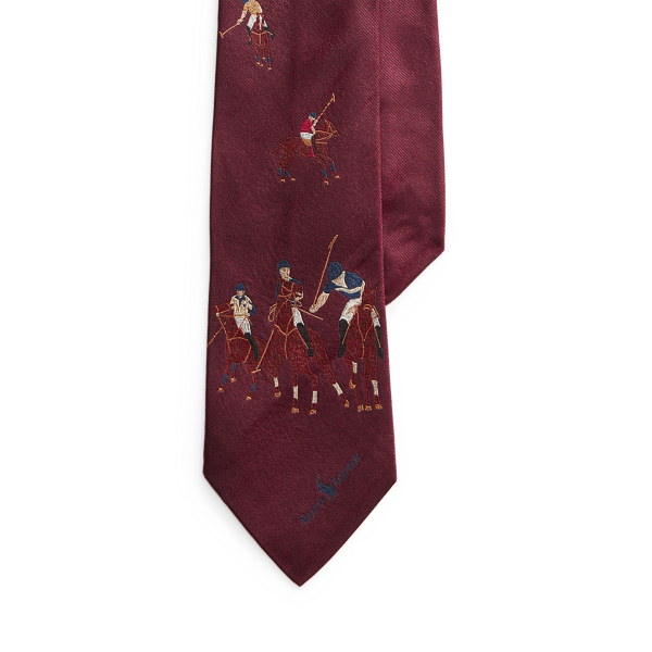 Cravate étroite match de polo en soie