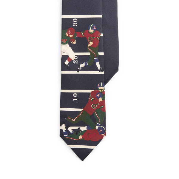 Cravate étroite football en soie