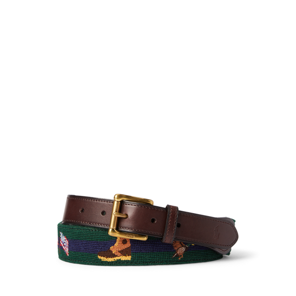 Ceinture vachette broderie sur canevas