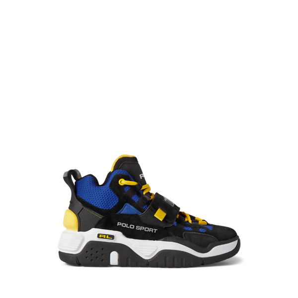 black and yellow polo boots