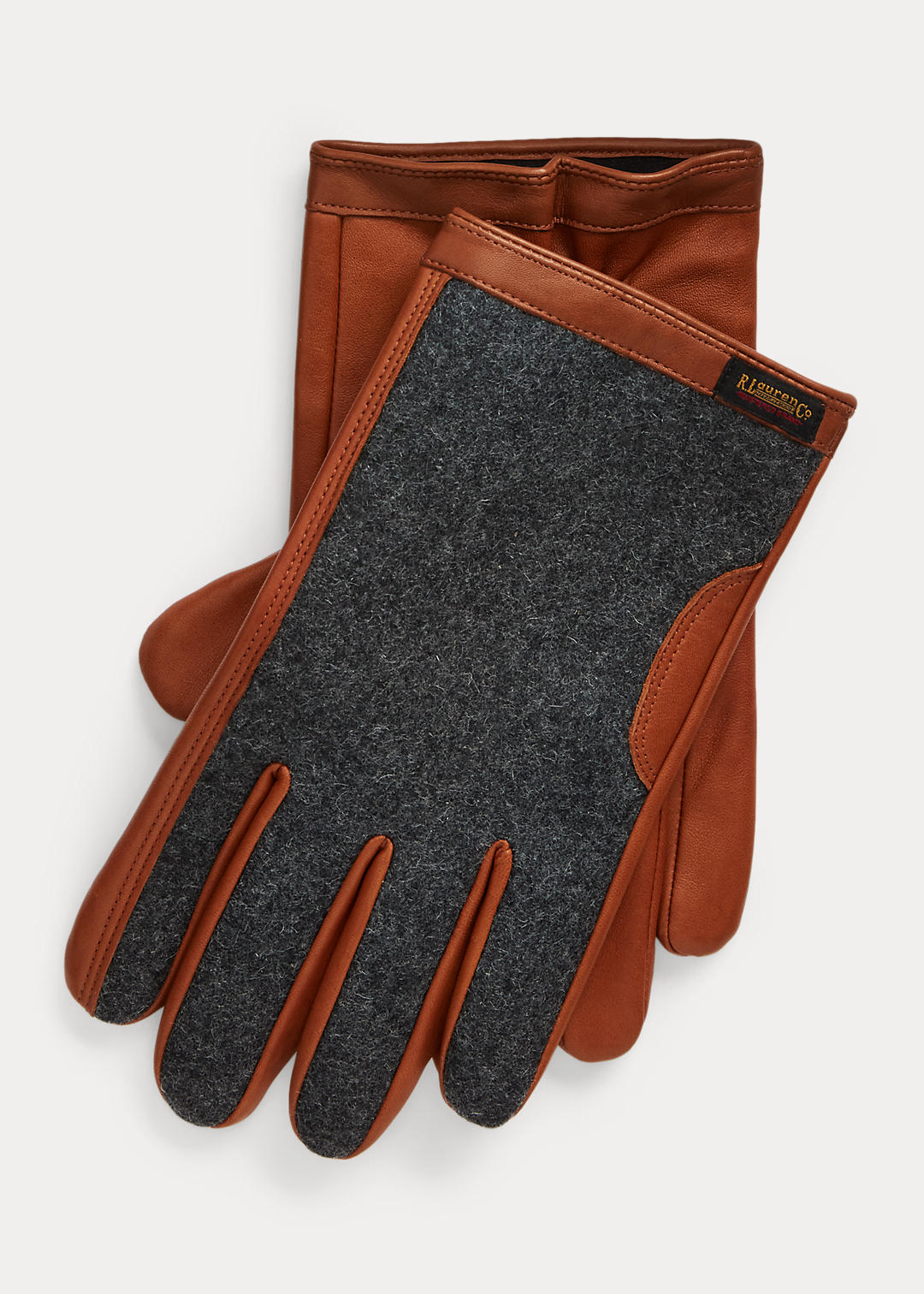 Polo Ralph Lauren Leren touchscreen handschoenen in wolmix 1