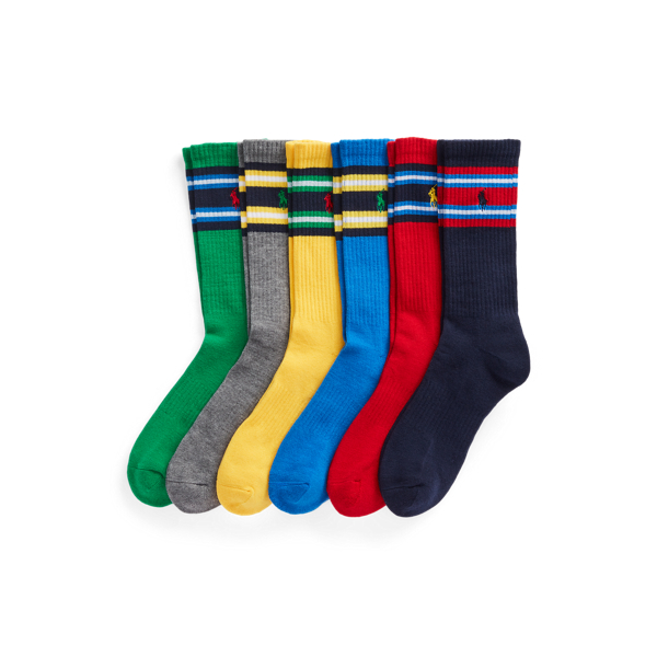 Polo Ralph Lauren Verpakking van zes paar sokken met gestreepte boord 1
