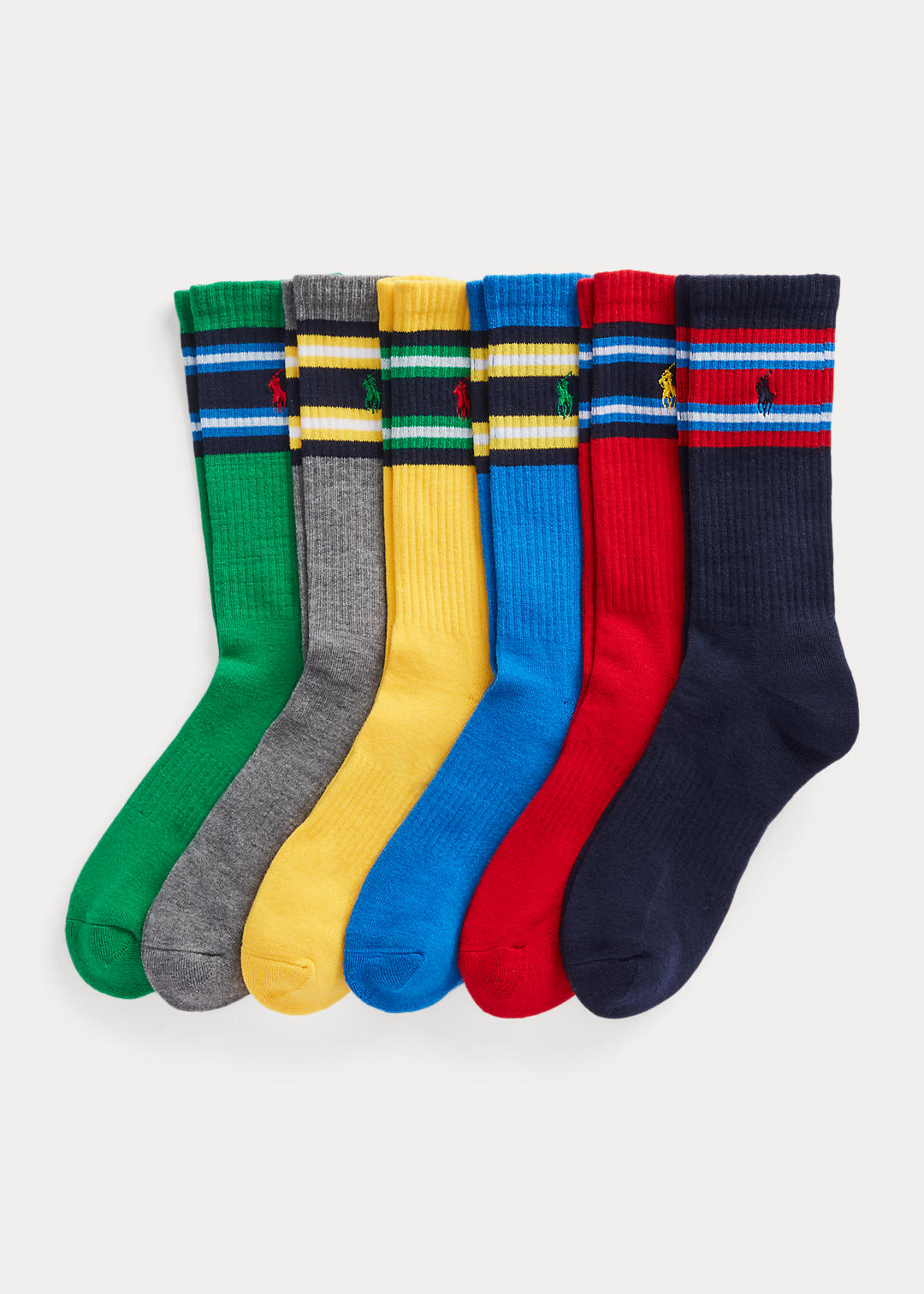 Polo Ralph Lauren Verpakking van zes paar sokken met gestreepte boord 1