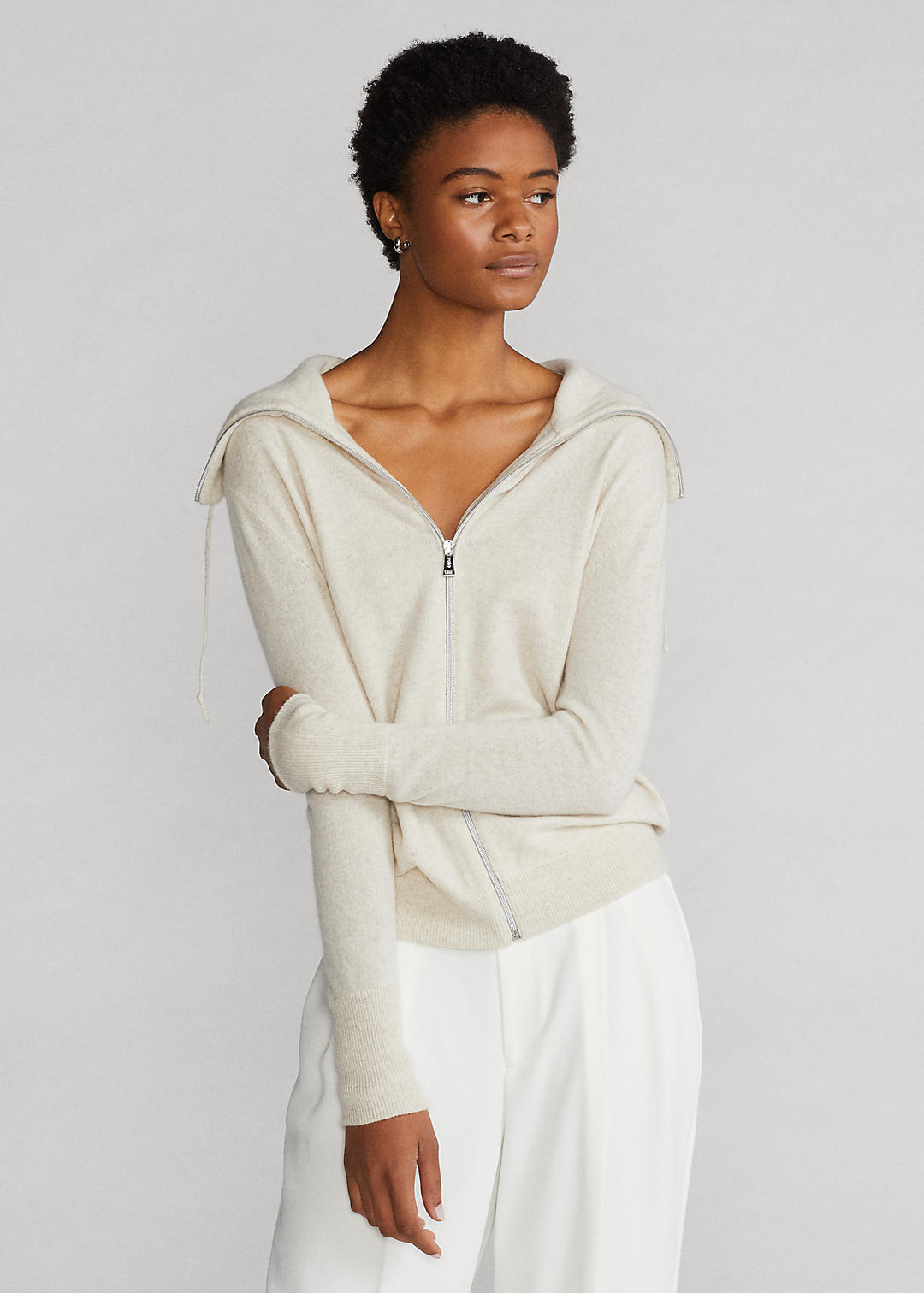 Washable Cashmere Full Zip Sweater