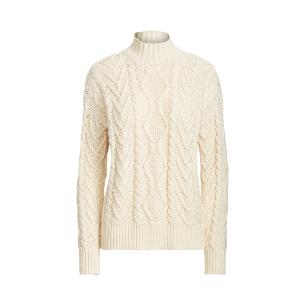 Pull col cheminée en tricot torsadé