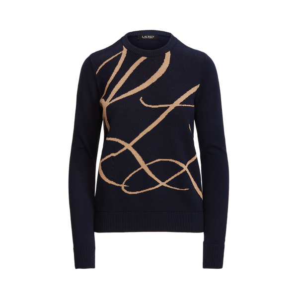 Pull à logo métallisé en coton mélangé