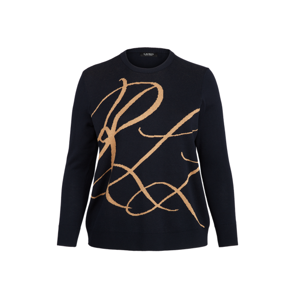 Pull à logo métallisé en coton mélangé