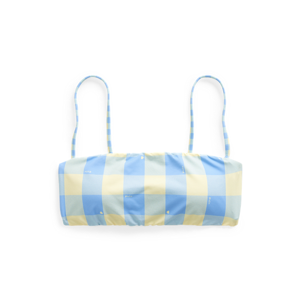 Haut de bikini bandeau motif écossais