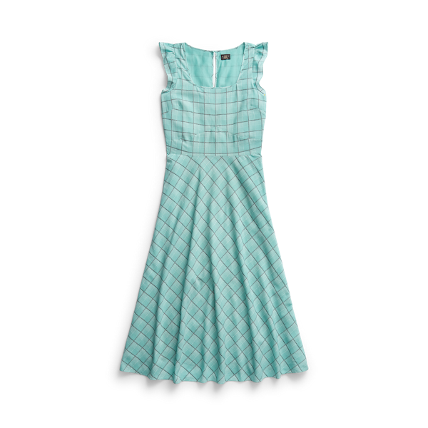 Robe à carreaux en dobby de coton