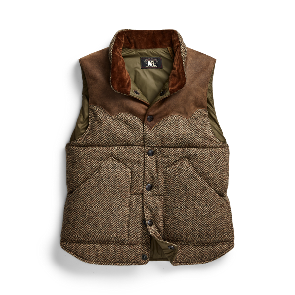 Gilet matelassé laine empiècement daim