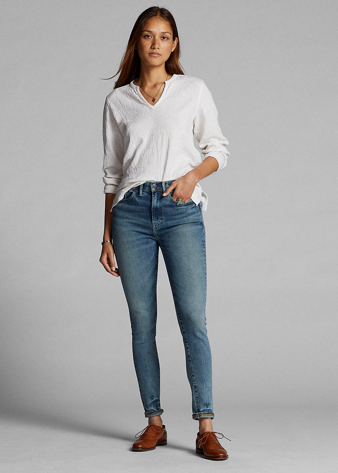 RRL Skinny jeans met stretch en hoge taille 1