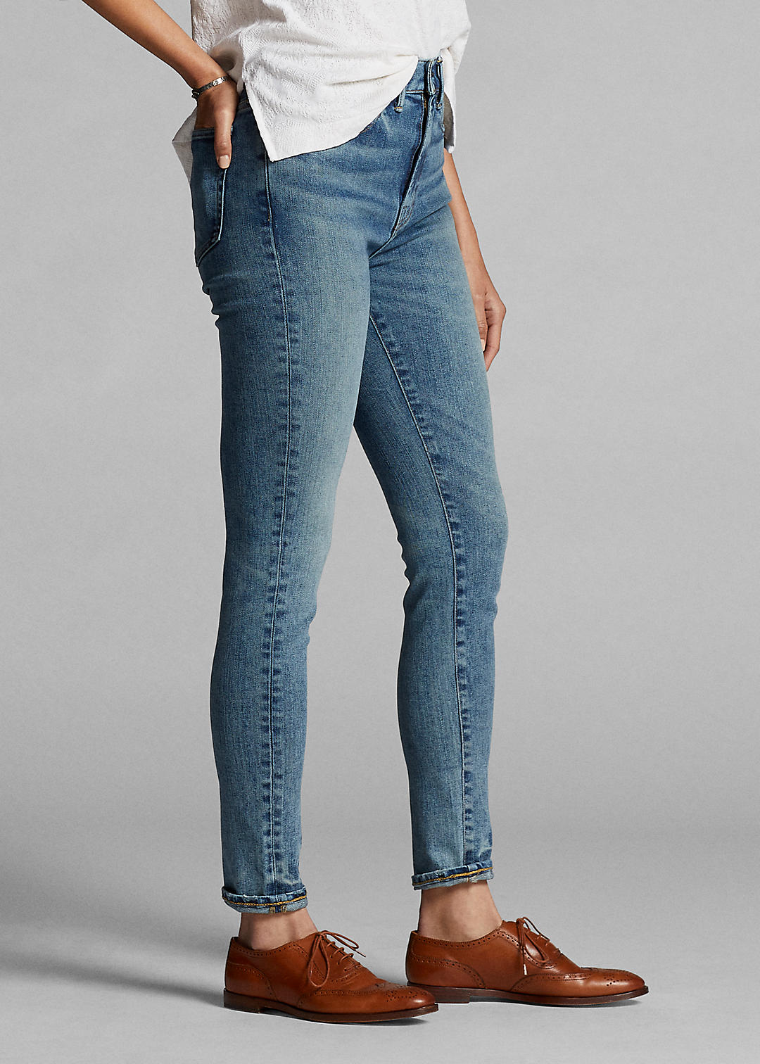 RRL Skinny jeans met stretch en hoge taille 4