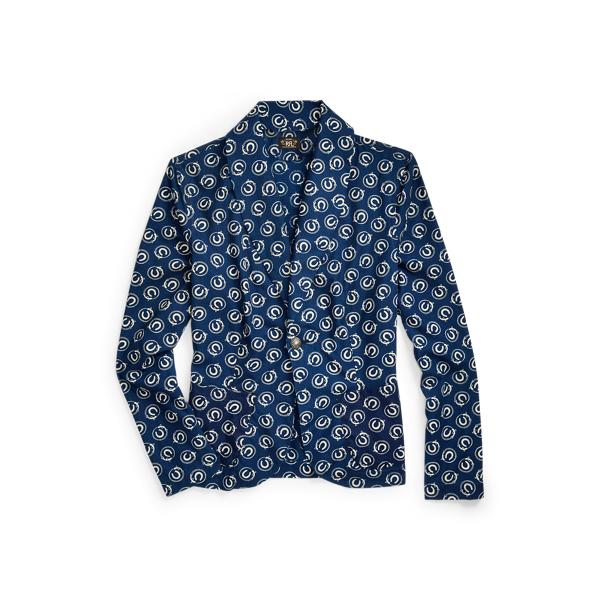 Veste-chemise en coton indigo