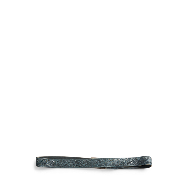 RRL Hand-Tooled Indigo Leather Belt 3