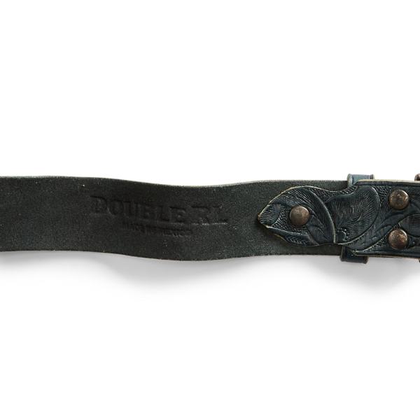 RRL Hand-Tooled Indigo Leather Belt 5