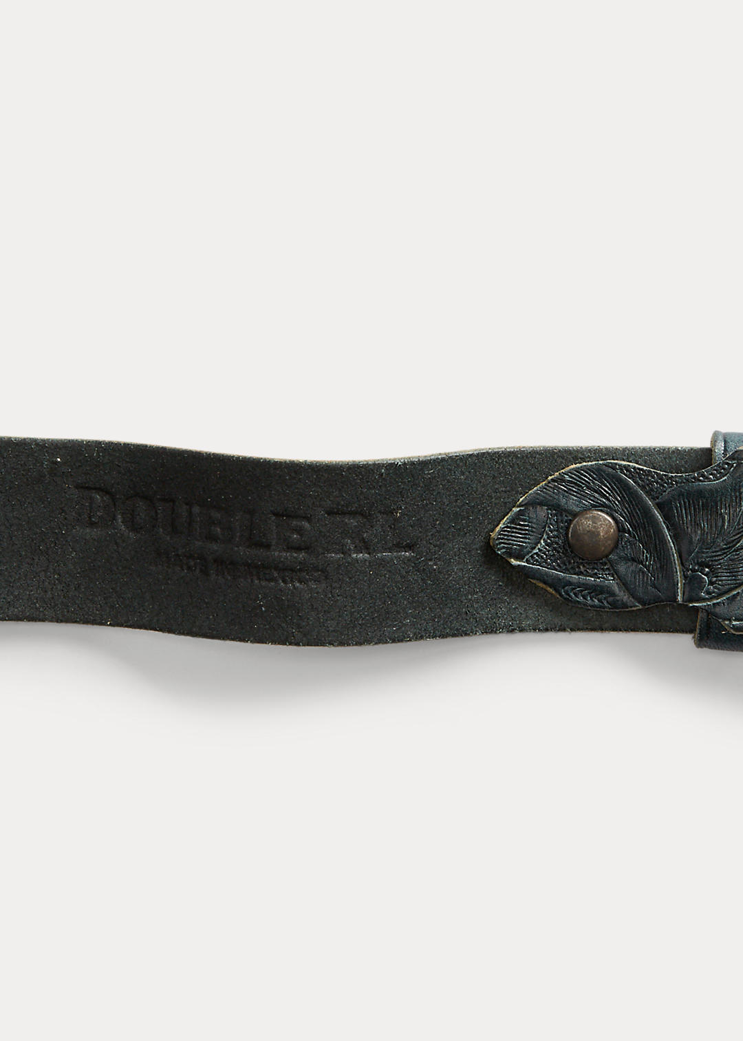 RRL Hand-Tooled Indigo Leather Belt 5