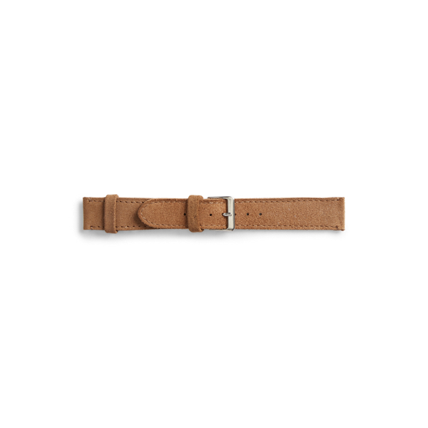 Double Rl Roughout Suede Watch Strap In Tan