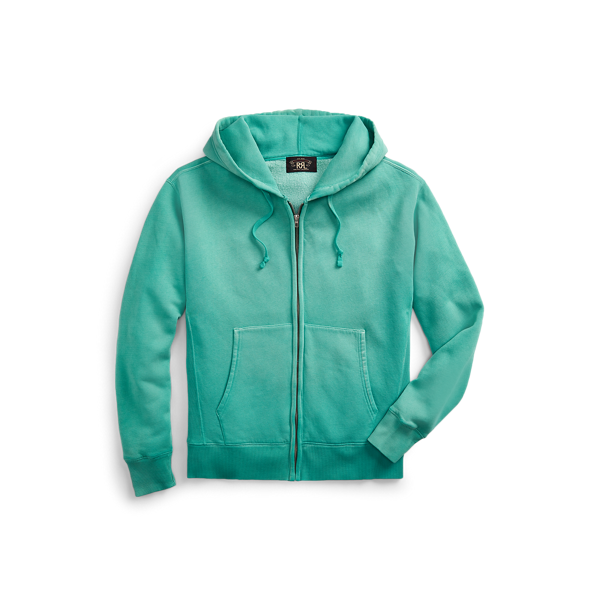 Sweat à capuche zippé teint en pièce