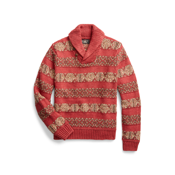 Pull lin mélangé en tricot intarsia