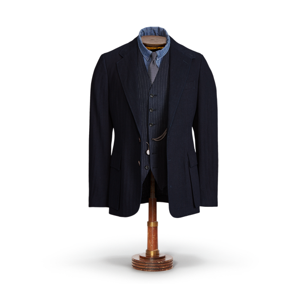 Blazer à chevrons indigo