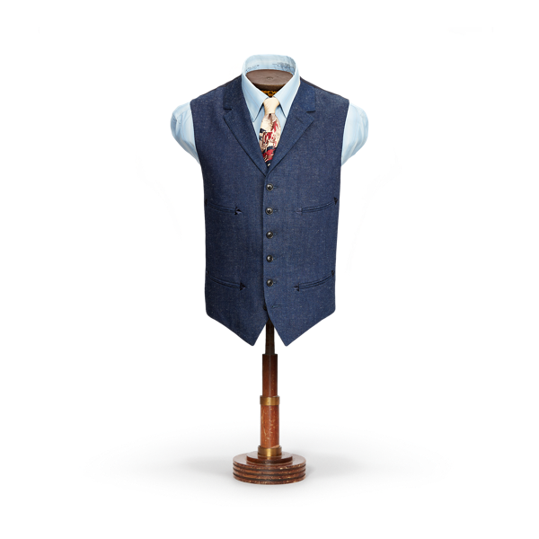 Gilet en denim à revers crantés