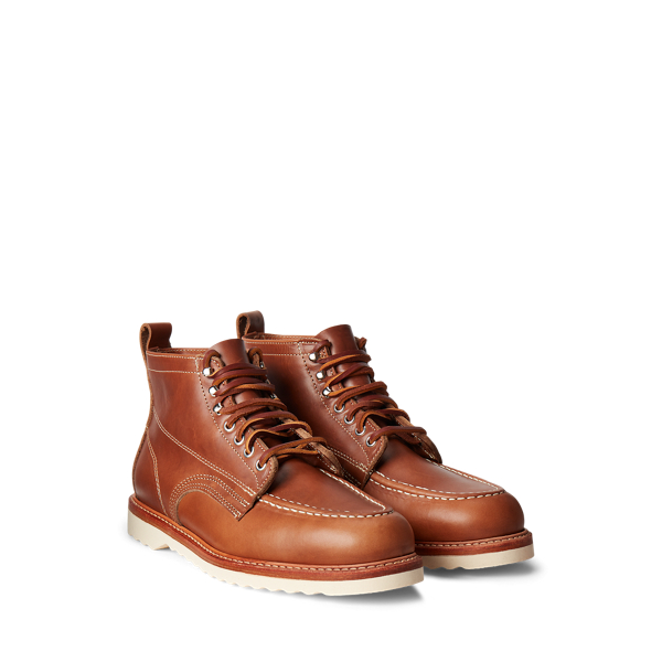 RRL Bottes à lacets en cuir. 2