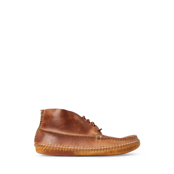 Leather Chukka-Style Moccasin Boot