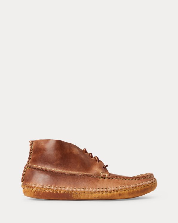 Leather Chukka-Style Moccasin Boot
