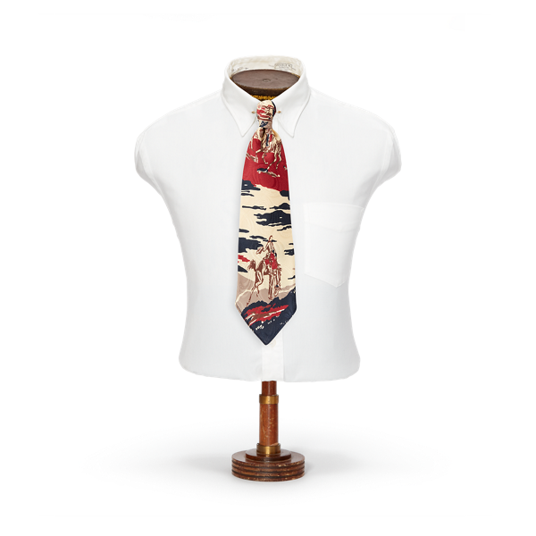 Cravate en soie faite main à motif rodéo