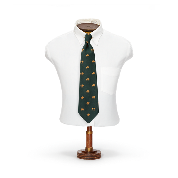 Cravate RRL buffle faite main jacquard