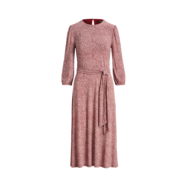 Robe effet blousant à imprimé feuilles