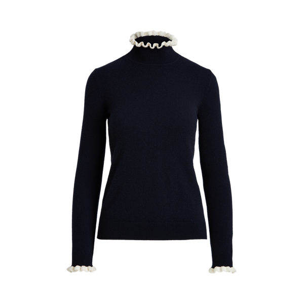 Pull col cheminée en cachemire lavable