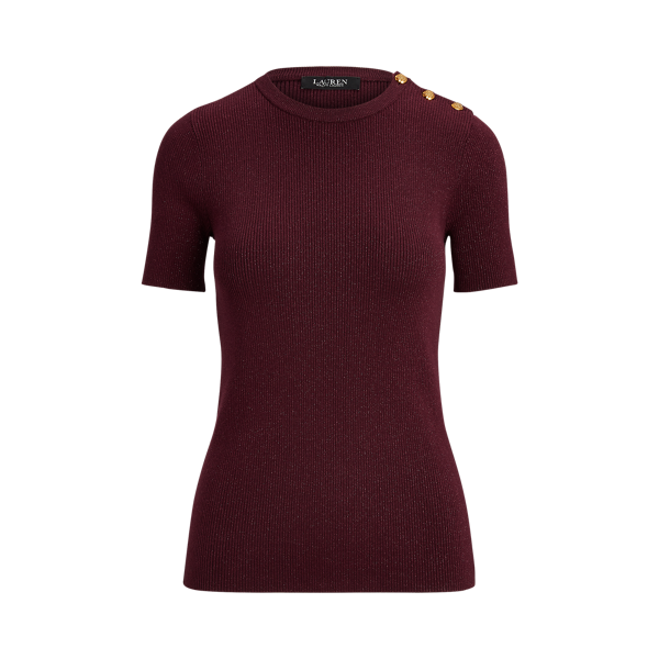 Pull métallisé à bordure boutonnée