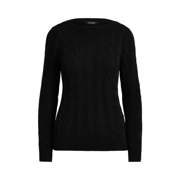 Pull torsadé en coton à encolure bateau