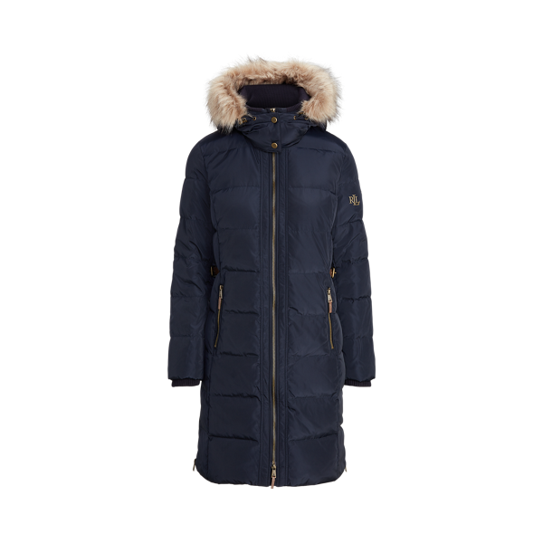 Doudoune bordée de fausse fourrure