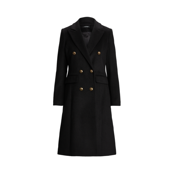 Manteau croisé en laine mélangée