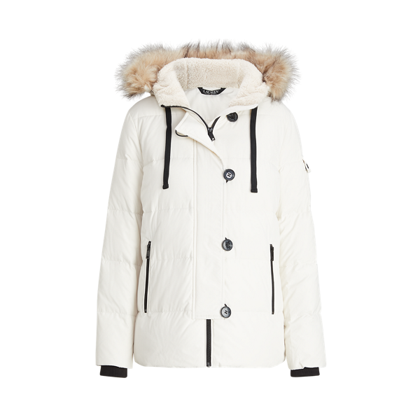 Doudoune bordée de fausse fourrure