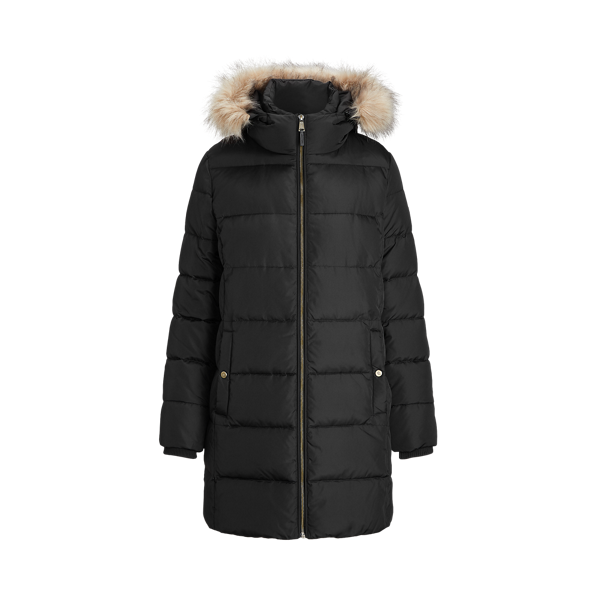 Doudoune bordée de fausse fourrure
