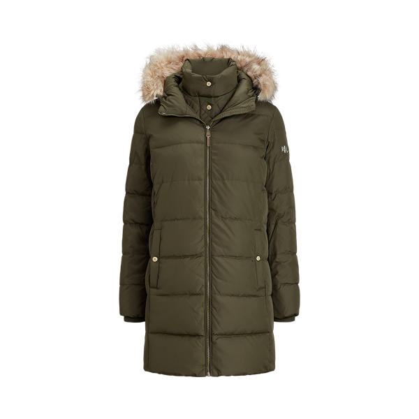 Doudoune bordée de fausse fourrure