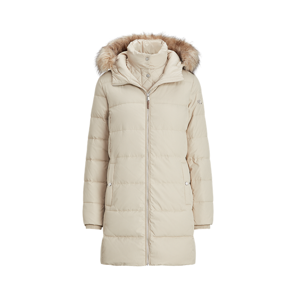 Doudoune bordée de fausse fourrure
