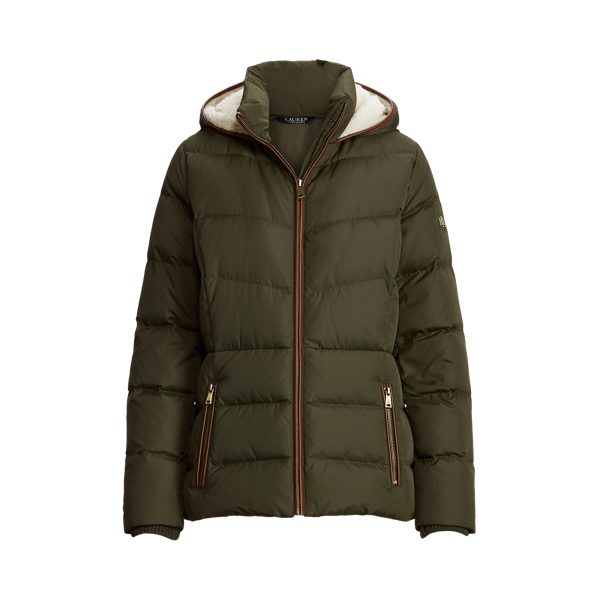 Doudoune finitions en cuir vegan